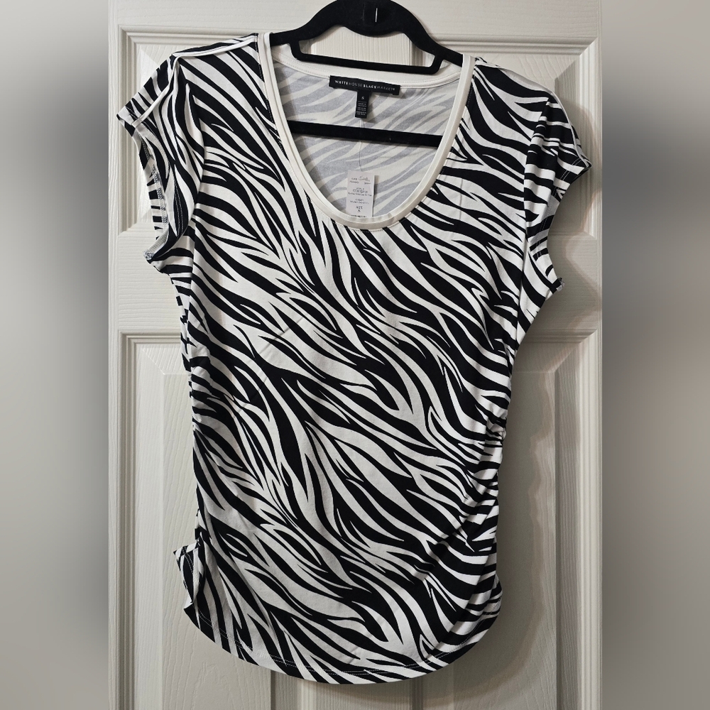 White House Black Market Zebra Top, Size S